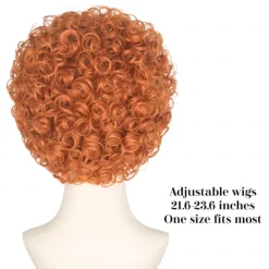 Women Rope Short Curly Red Brown Hair Wig Halloween Cosplay Party Wigs