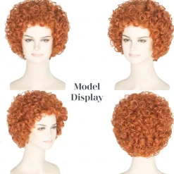 Women Rope Short Curly Red Brown Hair Wig Halloween Cosplay Party Wigs