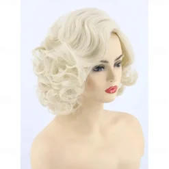 Women Wigs Platinum Blonde Short Curly Carnival Costume Cosplay Wig Halloween Wigs