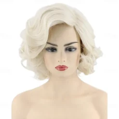 Women Wigs Platinum Blonde Short Curly Carnival Costume Cosplay Wig Halloween Wigs