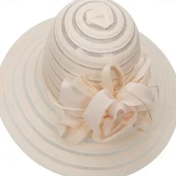 Women-Organza-Kentucky Sun Hats-Summer-Wide-Brim-Flower-Church-Hats for Tea Party Bridal Wedding Dress-Derby Hat