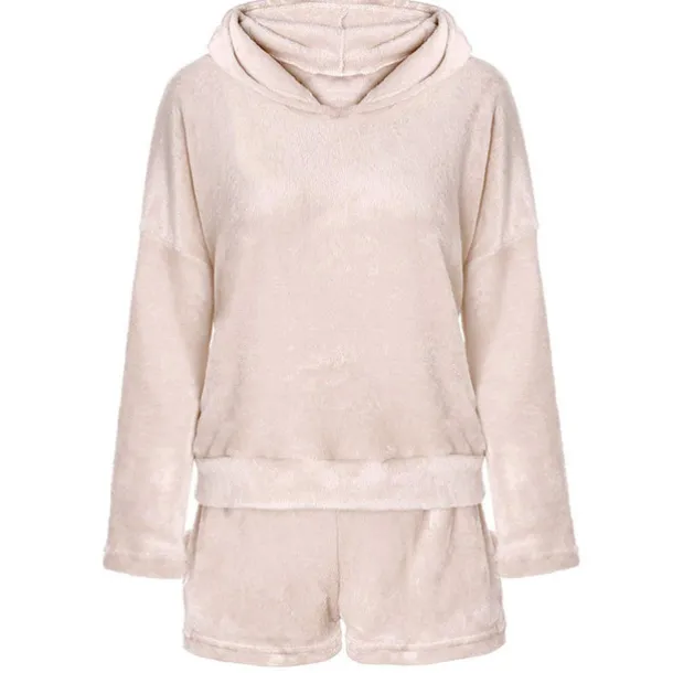 Women's Loungewear Sweatsuit Sets 2 Pieces Animal Cat Warm Plush Comfort Home Street Daily Fleece Hoodie Long Sleeve Hoodie Shorts Elastic Waist Fa Home Outfits