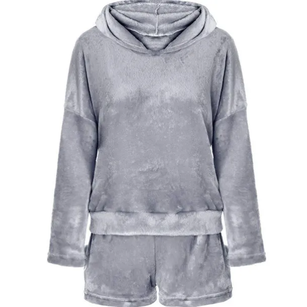 Women's Loungewear Sweatsuit Sets 2 Pieces Animal Cat Warm Plush Comfort Home Street Daily Fleece Hoodie Long Sleeve Hoodie Shorts Elastic Waist Fa Home Outfits