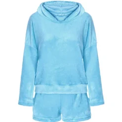 Women's Loungewear Sweatsuit Sets 2 Pieces Animal Cat Warm Plush Comfort Home Street Daily Fleece Hoodie Long Sleeve Hoodie Shorts Elastic Waist Fa Home Outfits