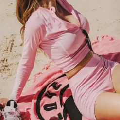 Women's 2 Piece Rash Guard UPF50+ Tankini Swimsuit Long Sleeve Bathing Suit UV Sun Protection Breathable Stretchy Front Zip Swimwear - Swimming Surfing Water Sports Patchwork Summer