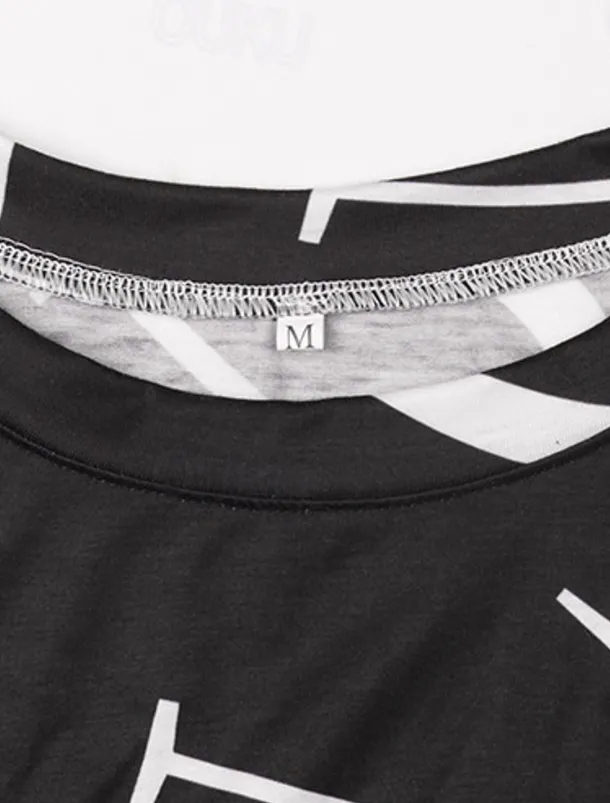 Women's Active Sports Shirt Pants Sets Pants Trousers Long Sleeve One Shoulder Letter Print Casual Daily Black White Pink Spring & Fall Regular Fit