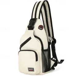 Women's and Men's Sling Crossbody Backpack with Multiple Pockets and Earphone Hole - Lightweight Sports Shoulder Bag for Travel and Daily Use