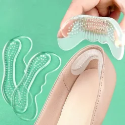 Women's Anti-Slip Gel Heel Cushion Inserts – Transparent Silicone Shoe Pads for Blister Prevention & Comfort – Ideal for High Heels, Flats & Loafers