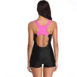 Women's Athletic Swimwear One Piece Swimsuit Racerback Boyleg Swimsuit Surfing Racing Athletic Patchwork Swimwear Chlorine resistance Breathable Quick Dry Terylene Beach Wear