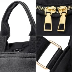 Women's Backpack Mini Backpack Commuter Backpack School Daily Solid Color Oxford Cloth Large Capacity Lightweight Durable Pendant Zipper Black Red Khaki