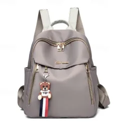 Women's Backpack Mini Backpack Commuter Backpack School Daily Solid Color Oxford Cloth Large Capacity Lightweight Durable Pendant Zipper Black Red Khaki