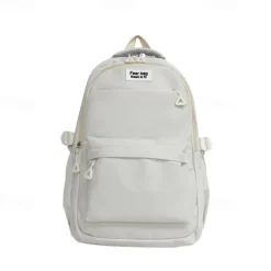 Women's Backpack School Bag Bookbag School Daily Solid Color Nylon Large Capacity Breathable Durable Zipper Black Yellow Blue