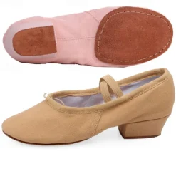 Women's Ballet Shoes Performance Party Evening Heel Cuban Heel Elastic Adults' Black White Pink