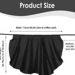Women's Ballet Wrap Dress Chiffon Dance Wrap Skirt with Adjustable Waist Tie Gymnastics and Ballet Dance Skirts for Women Black Dancewear