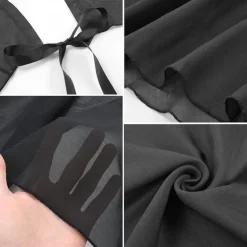 Women's Ballet Wrap Dress Chiffon Dance Wrap Skirt with Adjustable Waist Tie Gymnastics and Ballet Dance Skirts for Women Black Dancewear