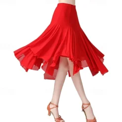 Women's Ballroom Dance Skirt Long Swing Waltz Latin Salsa Belly Dance Flamenco Costume