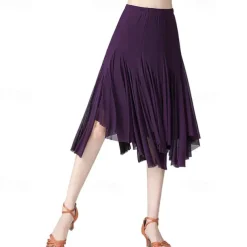 Women's Ballroom Dance Skirt Long Swing Waltz Latin Salsa Belly Dance Flamenco Costume