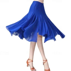 Women's Ballroom Dance Skirt Long Swing Waltz Latin Salsa Belly Dance Flamenco Costume