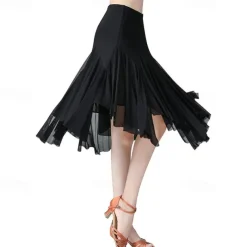 Women's Ballroom Dance Skirt Long Swing Waltz Latin Salsa Belly Dance Flamenco Costume