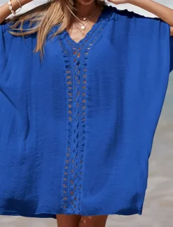 Women's Beach Dresses Cut Out Beach Wear Holiday Sleeveless Black White Blue Color