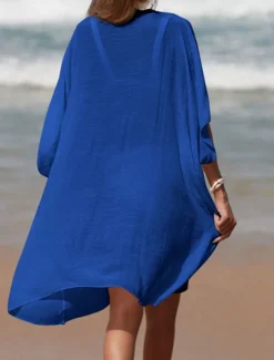 Women's Beach Dresses Cut Out Beach Wear Holiday Sleeveless Black White Blue Color