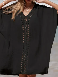 Women's Beach Dresses Cut Out Beach Wear Holiday Sleeveless Black White Blue Color