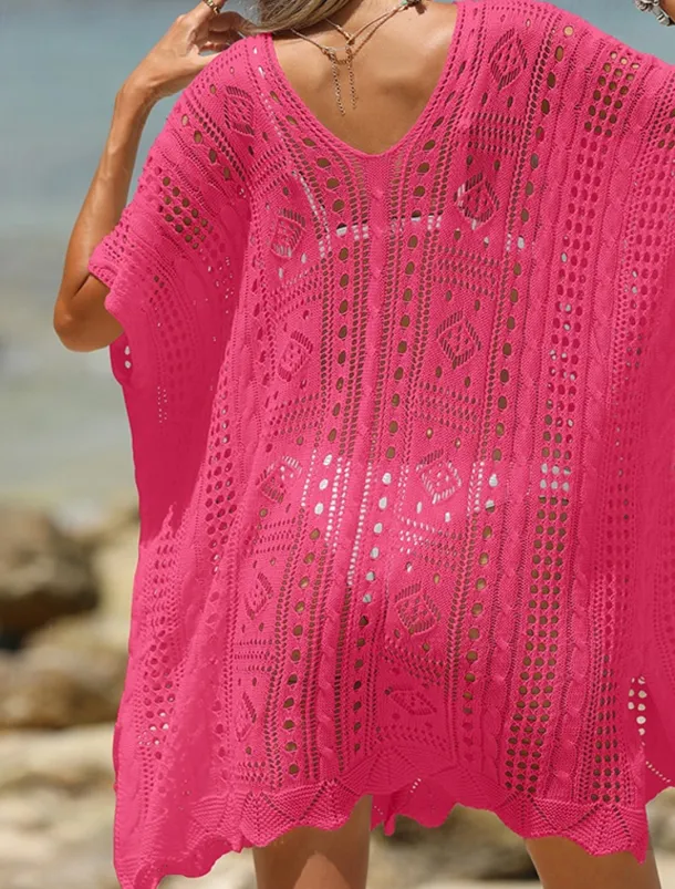 Women's Beach Dresses Cut Out Crochet Beach Wear Holiday Sleeveless Black White Blue Color