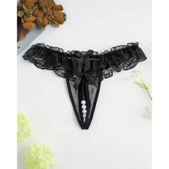 Women's Beaded Mesh Hole Sexy Jacquard G-strings & Thongs Panties Micro-elastic Mid Waist Super Sexy Lace Red Floral / Home / Apparel & Accessories Home Outfits