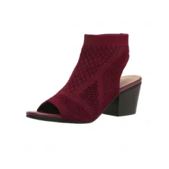 Women's Beige Peep-Toe Knit Ankle Booties with Block Heel, Breathable Summer Sandals for Casual and Office Wear