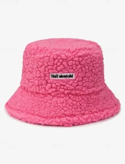Women's Beige Sherpa Bucket Hat – Cozy Fleece Winter Hat for Casual Wear and Outdoor Activities