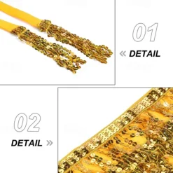 Womens Belly Dance Hip Scarf with Sparkly Fringe Rave Party Sequin Skirt Costume Festival Tassel Skirt