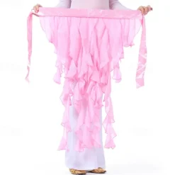 Women's Belly Dance Hip Scarf Belt Skirt Latin Dance Belt Performance Tassel Wave Skirt