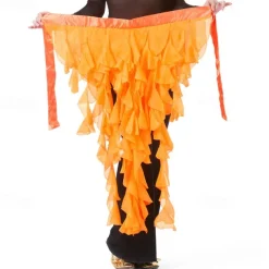 Women's Belly Dance Hip Scarf Belt Skirt Latin Dance Belt Performance Tassel Wave Skirt