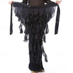 Women's Belly Dance Hip Scarf Belt Skirt Latin Dance Belt Performance Tassel Wave Skirt