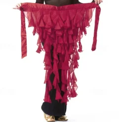 Women's Belly Dance Hip Scarf Belt Skirt Latin Dance Belt Performance Tassel Wave Skirt