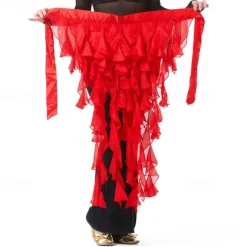 Women's Belly Dance Hip Scarf Belt Skirt Latin Dance Belt Performance Tassel Wave Skirt