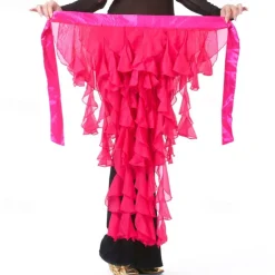 Women's Belly Dance Hip Scarf Belt Skirt Latin Dance Belt Performance Tassel Wave Skirt