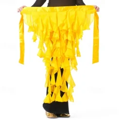 Women's Belly Dance Hip Scarf Belt Skirt Latin Dance Belt Performance Tassel Wave Skirt