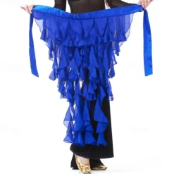 Women's Belly Dance Hip Scarf Belt Skirt Latin Dance Belt Performance Tassel Wave Skirt