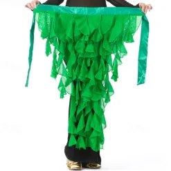 Women's Belly Dance Hip Scarf Belt Skirt Latin Dance Belt Performance Tassel Wave Skirt