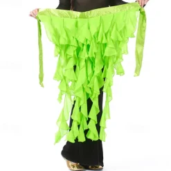 Women's Belly Dance Hip Scarf Belt Skirt Latin Dance Belt Performance Tassel Wave Skirt