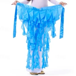 Women's Belly Dance Hip Scarf Belt Skirt Latin Dance Belt Performance Tassel Wave Skirt