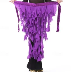 Women's Belly Dance Hip Scarf Belt Skirt Latin Dance Belt Performance Tassel Wave Skirt