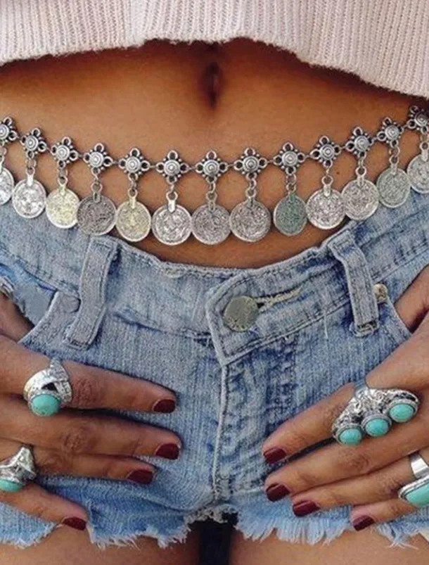 Women's Belt Alloy Silver Gold Chain Street Dailywear Date Round Dots