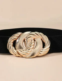 Women's Belt Elastic band Black Skinny Belt Dailywear Weekend Pure Color