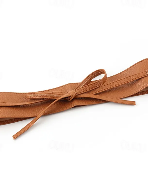 Women's Belt Leather White Black Camel Gold Coffee Skinny Belt Outdoor Street Daily Holiday Pure Color / Spring / Summer / Fall / Winter / Alloy