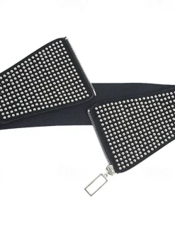 Women's Belt PU Black Wide Belt Street Prom Round Dots