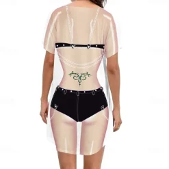 Women's Bikini Shirt Cover Up Dress Funny Cute Bikini Print for Swimwear Short Sleeve 3D Graphic Baggy Swimwear Cover-Up