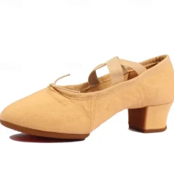 Women's Black Canvas Dance Shoes – Lightweight, Flexible Ballet Flats with Cross-Strap Design for Jazz, Ballet, and Dance Classes