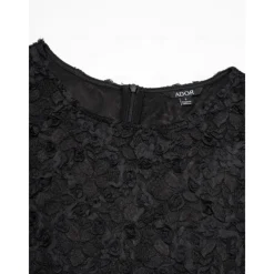 Women's Black Dress Lace Dress Little Black Black 3/4 Length Sleeve Solid Color Lace Spring & Fall Cross-Seasons Elegant Party S M L